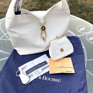 Dooney & Bourke Pebbled Leather Logo Lock Shoulder Bag with Accessories